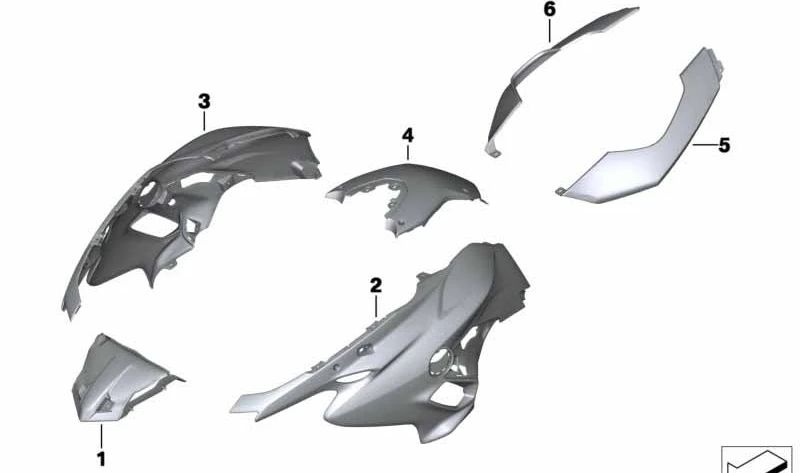 Peça lateral da carenagem dianteira direita OEM 46638556010 para BMW Motorrad F 700 GS (2012-2016). Cor RACING-AZUL MET. Originais BMW Motorrad.