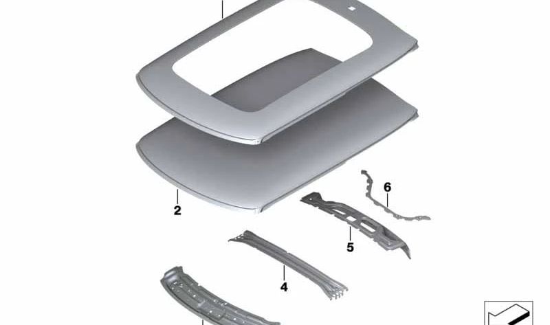 Cercha de techo OEM 41007387982 para MINI F56, F56 BEV, F56 LCI, F66. Original MINI.