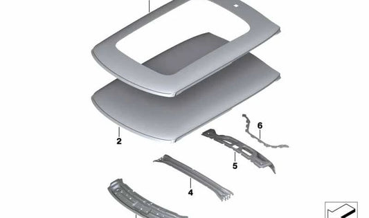 Cercha de techo OEM 41007387982 para MINI F56, F56 BEV, F56 LCI, F66. Original MINI.