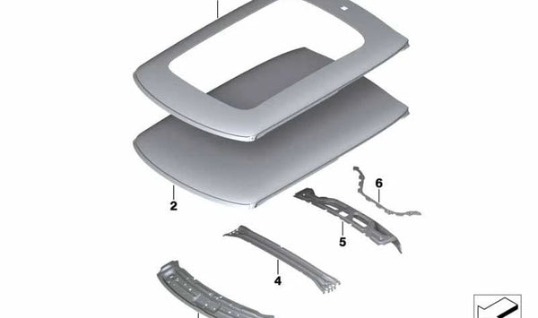 Cubierta parabrisas (Abdeckung Windlauf) OEM 41007387981 para MINI F56 {Cooper, Cooper S, Cooper D, One} y MINI F66 {todos los modelos compatibles}. Original MINI.