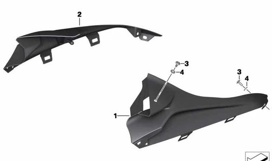 Pieza lateral carenado superior derecho OEM 77318550748 para BMW S 1000 RR (K46) 2014-2018. Original BMW Motorrad.