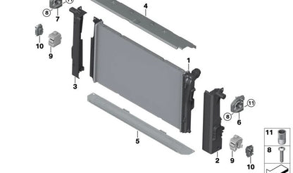 Radiador de refrigeración OEM 17118678027 para BMW F20, F21, F22, F23, F30, F31, F34, F32, F33, F36, i3 (I01). Original BMW.