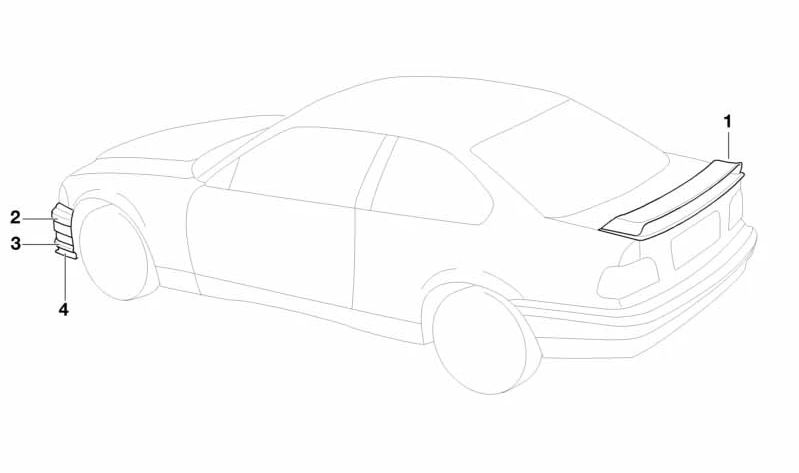Logement inférieur droit m Technic OEM 51112264030 pour BMW E36. BMW d'origine.