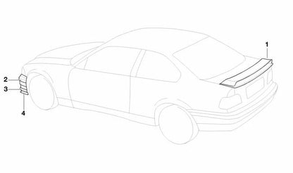 Logement inférieur droit m Technic OEM 51112264030 pour BMW E36. BMW d'origine.