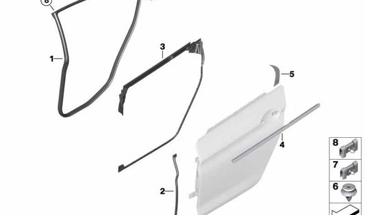 Porta posteriore di stampaggio all'aperto Black OEM 51357291915 per BMW F06 (640d, 640i, XDrive). BMW originale.
