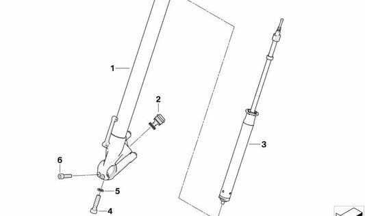 Unidade de buffer OEM 31427729170 para BMW Motorrad S 1000 RR (SK46, anos 2011-2014). Substituição original do BMW Motorrad.
