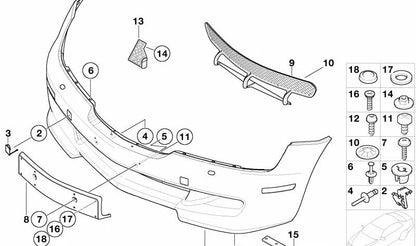 Soporte derecho para varios modelos/series de BMW (OEM 51118401802). Original BMW