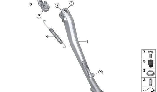 Apoyo lateral OEM 46531638149 para motos BMW R1300 GS, R1300 GS Adventure. Original BMW Motorrad.