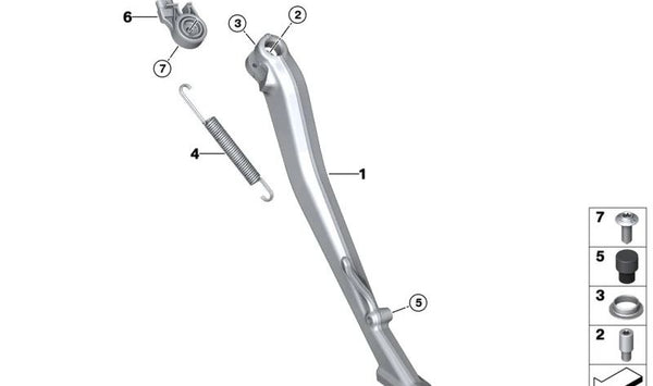 Apoyo lateral OEM 46531638149 para motos BMW R1300 GS, R1300 GS Adventure. Original BMW Motorrad.