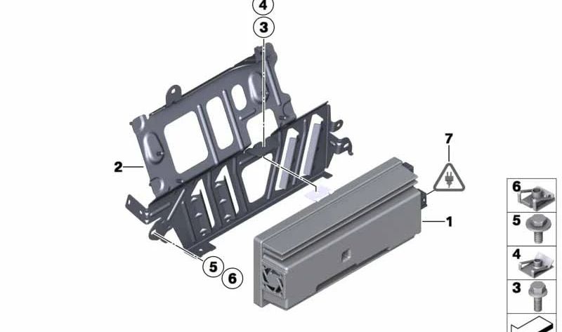 Soporte para módulo ASD/ICAM OEM 65156801490 para BMW X3 G01, X3 G08, X3 M F97, X4 G02, X4 M F98. Original BMW.