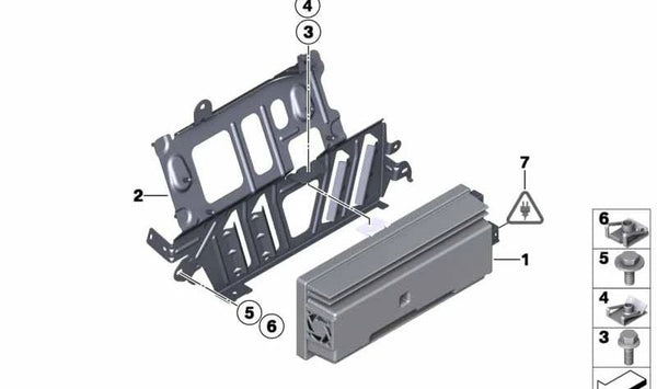 Soporte para módulo TV / amplificador OEM 65152637953 para BMW X4 G02. Pieza original BMW.