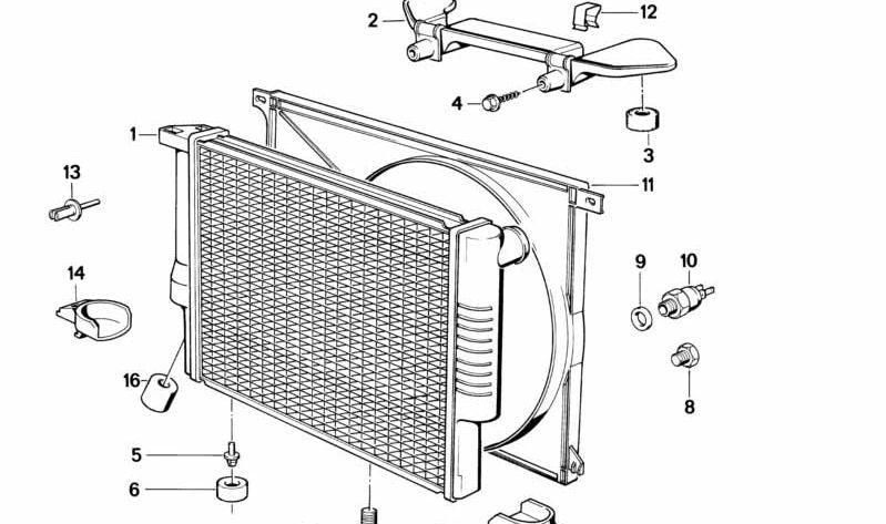 Radiador con enfriador de aceite de transmisión OEM 17112241913 para BMW E30 (316, 316i, 318i, 320i, 325e, 325i, M3). Original BMW