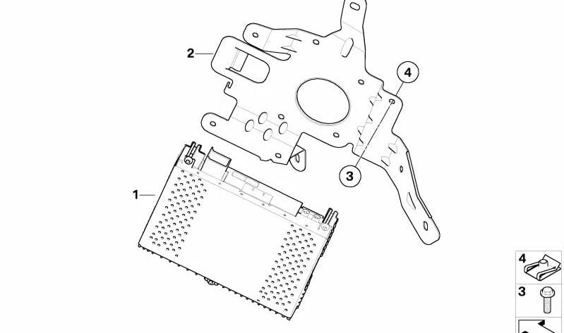 OEM Satellite Radio Module Support 65106925468 for BMW E60. Compatible with manual and automatic versions (M47S and N47). Original BMW.