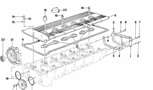 Tapa cierre motor OEM 11121306718 para BMW E28, E24, E23, E21, E12, E9. Pieza original BMW.