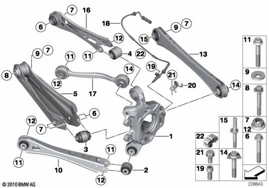 Gummilager für BMW X3 F25, X4 F26 (OEM 33306786993). Original BMW