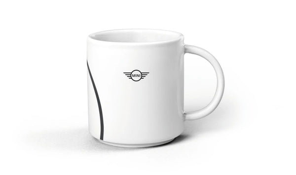 Taza de impresión de contornos blanco/negro OEM 80285B32103 para BMW y MINI. Original MINI.