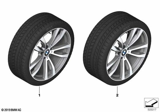 Spike light alloy winter complete wheel for BMW F15, F16 (OEM 36112456158). Original BMW.
