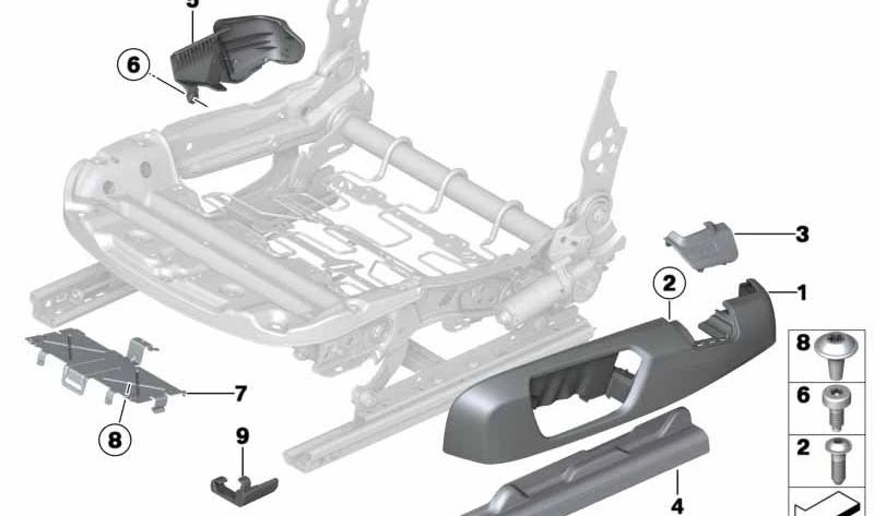 Embellecedor de anclaje del cinturón izquierdo OEM 52107275695 para BMW F21, F22, F23, F87, F32, F82. Original BMW.