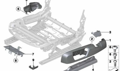 Embellecedor de anclaje del cinturón izquierdo OEM 52107275695 para BMW F21, F22, F23, F87, F32, F82. Original BMW.