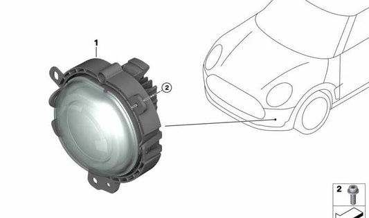 Faro parachoques derecho OEM 63117497766 para MINI F56, F55, Clubman F54 LCI, Cabrio F57. Original MINI.