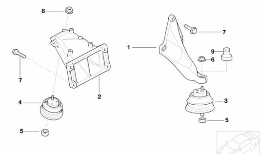 Smembing Nut für BMW 5 E39 -Serie (OEM 22116754609). Original BMW