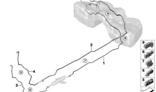 Clip für BMW 5 F90 -Serie, G30, G31, G38, G60, G61, G68, G90, Serie 6 G32, Serie 7 G11, G12, G70, Serie 8 F91, F92, F93, G14, G15, G16 (OEM 16127385405)) . Original BMW