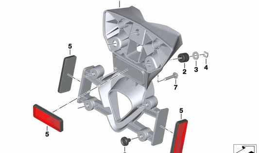 Adaptador de matrícula para EE. UU. OEM 46628556903 para motos BMW G 310 GS, G 310 R. Original BMW Motorrad.