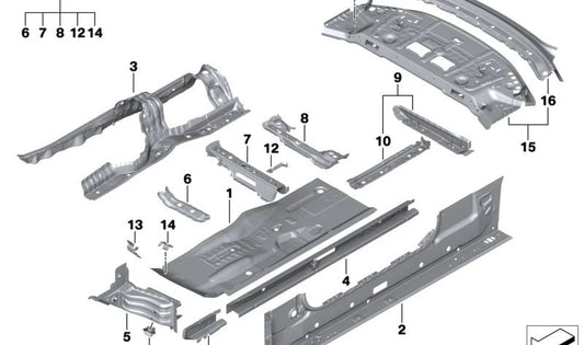 Lower left protection OEM 41009879503 for BMW G42, G87, G22, G23, G82, G83. Original BMW.