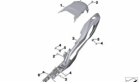 Revestimiento trasero izquierdo OEM 46628392387 para BMW Motorrad S 1000 XR (K69) 2019-2023. Original BMW Motorrad.