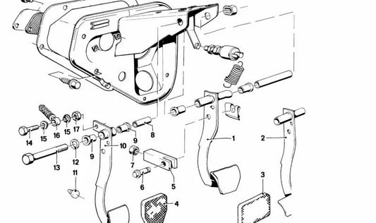 Soporte de varilla de freno OEM 34331106661 para BMW E12, E24, E31, E32, E34, Z1. Pieza original BMW.
