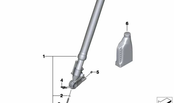 Horquilla delantera izquierda OEM 31427729171 para BMW Motorrad S 1000 RR (SK46) 2011-2014. Repuesto original BMW Motorrad.