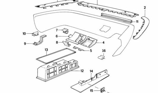 Clip de fijación OEM 51121950400 para BMW E32. Original BMW.
