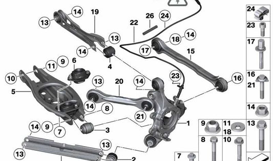 Bush de borracha para BMW E84 (OEM 33326765534). BMW original