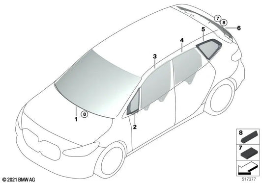 Porta sul retro destra per la BMW 2 U06 Serie (OEM 51358498580). BMW originale