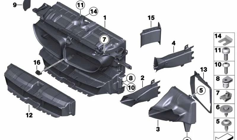Tapa derecha OEM 51647237494 para BMW F10, F11, F06, F12, F13, F01, F02, F04. Original BMW.