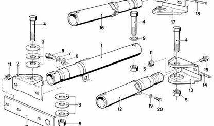 Amortiguador de parachoques trasero central OEM 51121861022 para BMW E24. Original BMW.