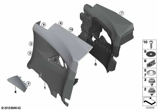 Left side cover for BMW F92 (OEM 51418089083). Original BMW.