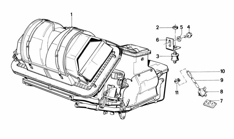 Soporte para BMW Serie 3 E30 (OEM 64111370637). Original BMW