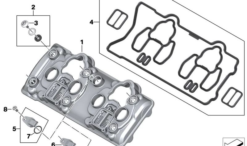 Tapa transmisor de árbol de levas OEM 11129457287 para motos BMW S 1000 R, S 1000 XR, M 1000 R, M 1000 XR. Original BMW Motorrad.