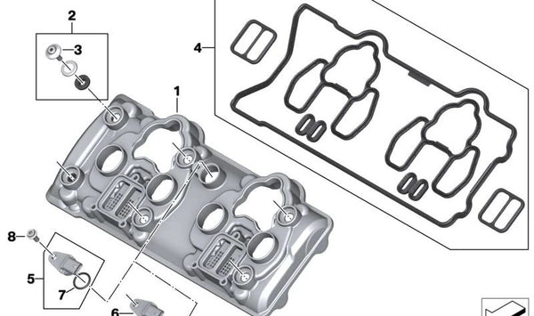 Tapa transmisor de árbol de levas OEM 11129457287 para motos BMW S 1000 R, S 1000 XR, M 1000 R, M 1000 XR. Original BMW Motorrad.