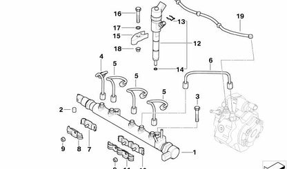 Tubería de aceite de fuga OEM 13537799450 para MINI R50 One D. Original MINI.