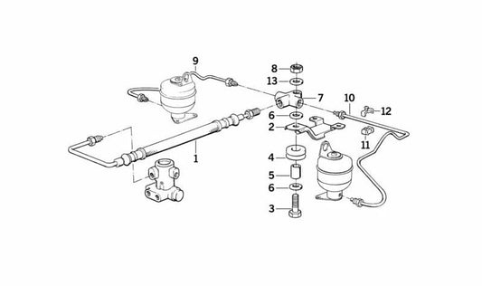 Tubo hidráulico OEM 37131134172 para BMW E34 518i, 520i. Compatible con versiones manuales y automáticas. Original BMW.