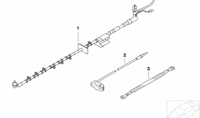 Cable de batería positivo OEM 61126902417 para BMW E52. Original BMW.