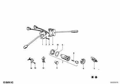 Hazard light switch for BMW E46, E53, E70, F30, F80 (OEM 61311355358). Original BMW.