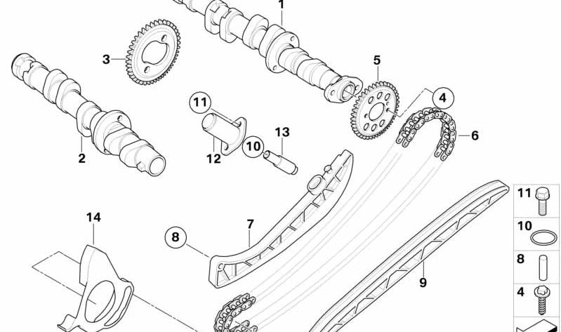 Rueda de cadena OEM 11317701209 para BMW Motorrad K1200S, K1300S, K1200R, K1300R, K1200GT, K1300GT. Original BMW Motorrad.