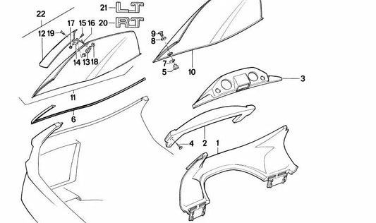 Chapaleta izquierda OEM 46632315195 para motos BMW K100 RS, K100 RT, K75 RT... y más. Original BMW Motorrad.