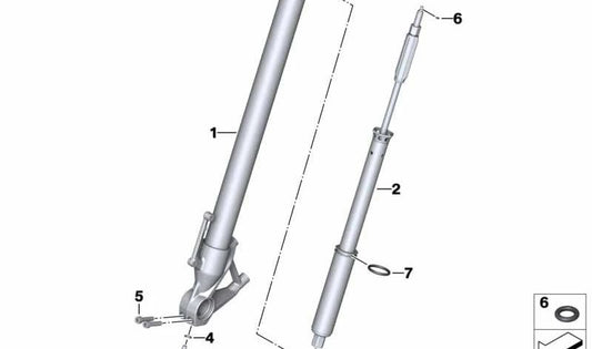 Rechtes Gleitrohr OEM 31428829930 für BMW M 1000 RR (K66) 04/2022-03/2025 Motorräder. Original BMW Motorrad.