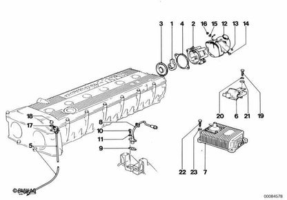 Placa separadora OEM 12141304860 para BMW E30, E28, E24, E23, E32, E34. Original BMW.