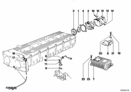Placa espaçadora OEM 12141304860 para BMW E30, E28, E24, E23, E32, E34. BMW genuíno.