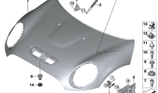 Perno esférico OEM 07147159561 para MINI F56, F55, Clubman F54, Cabrio F57, Countryman F60... y más. Original MINI.